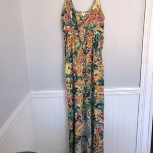 Parc & Lex Yellow Floral Maxi Dress